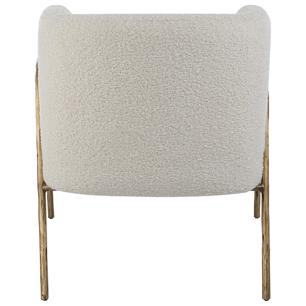 Jacobsen Off White Shearling Accent Chair - Bombay Mercantile