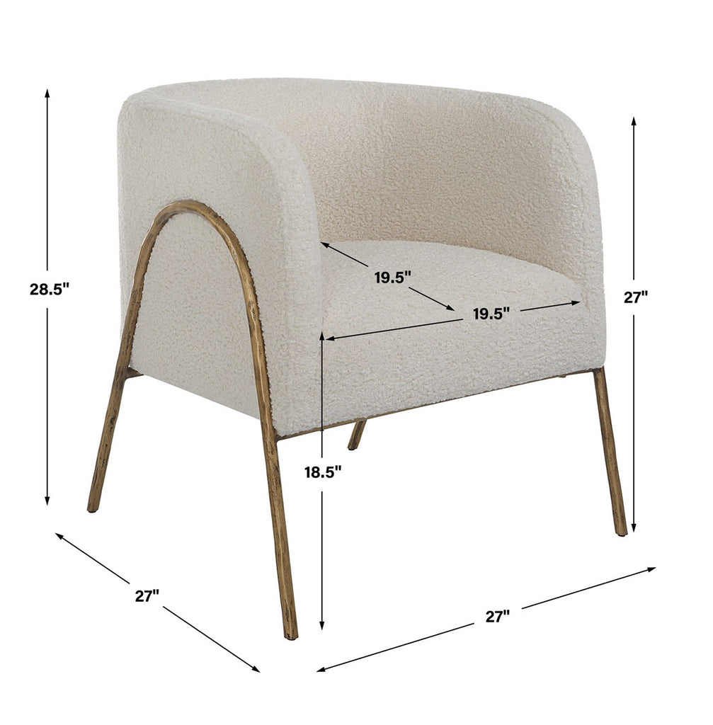 Jacobsen Off White Shearling Accent Chair - Bombay Mercantile
