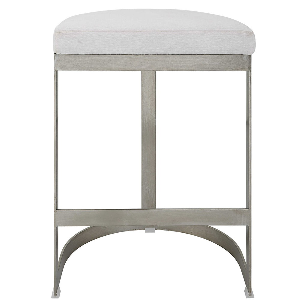 Ivanna Backless Silver Counter Stool - Bombay Mercantile