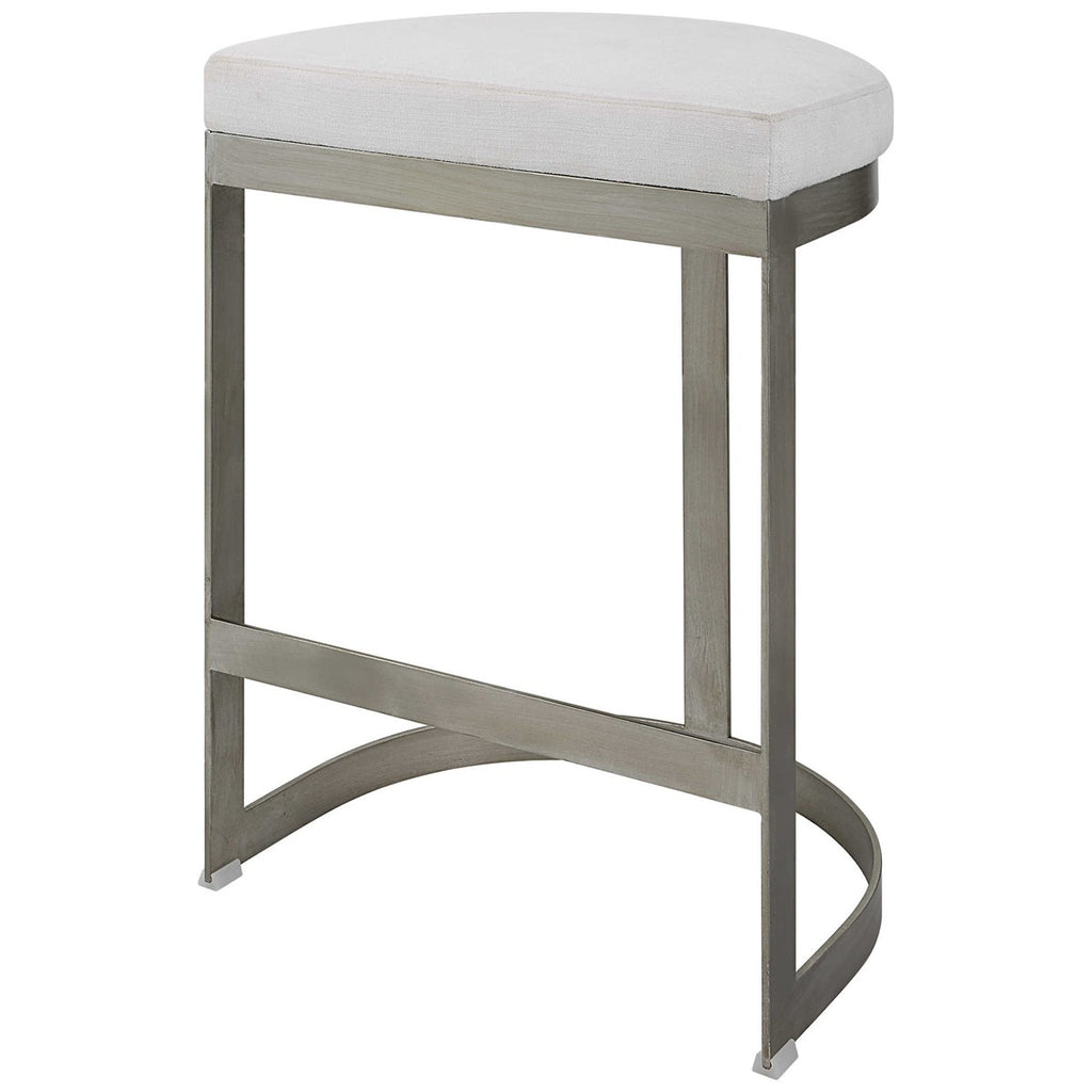 Ivanna Backless Silver Counter Stool - Bombay Mercantile