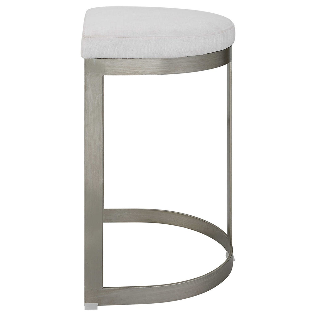 Ivanna Backless Silver Counter Stool - Bombay Mercantile