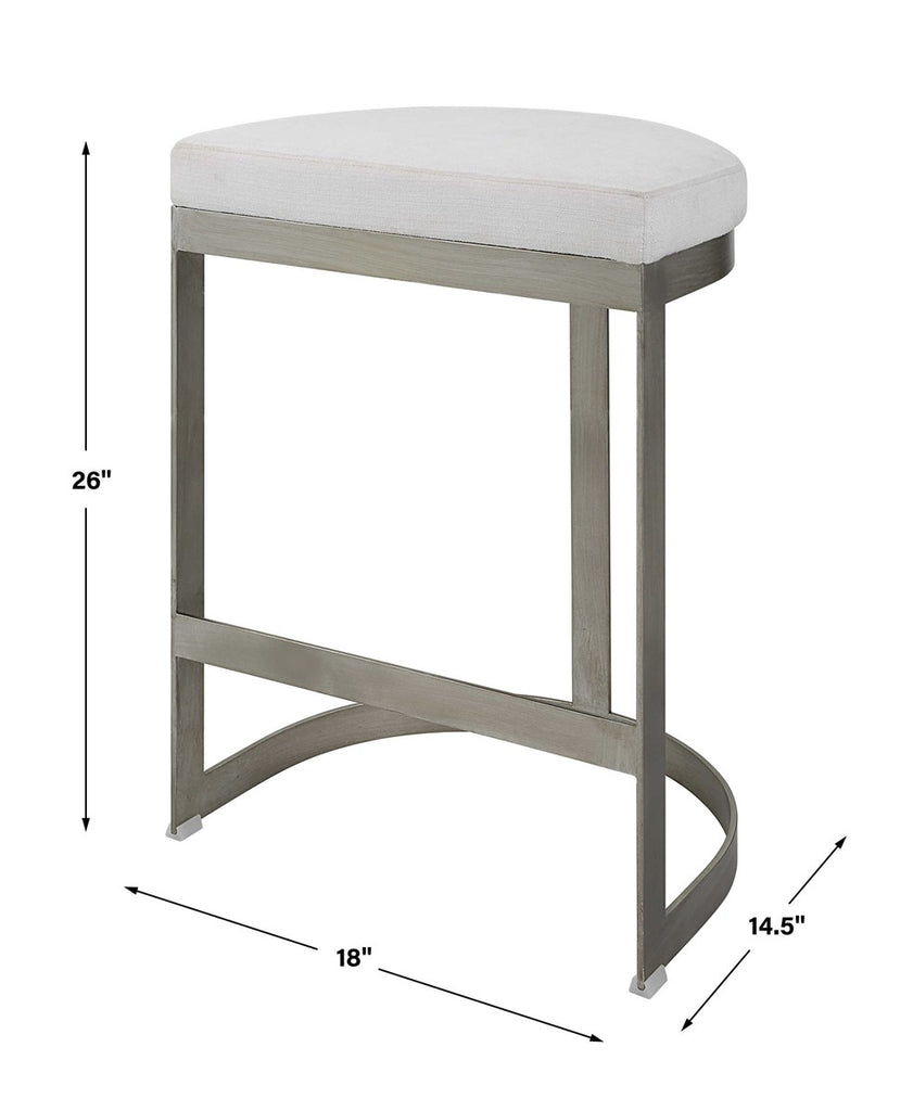 Ivanna Backless Silver Counter Stool - Bombay Mercantile