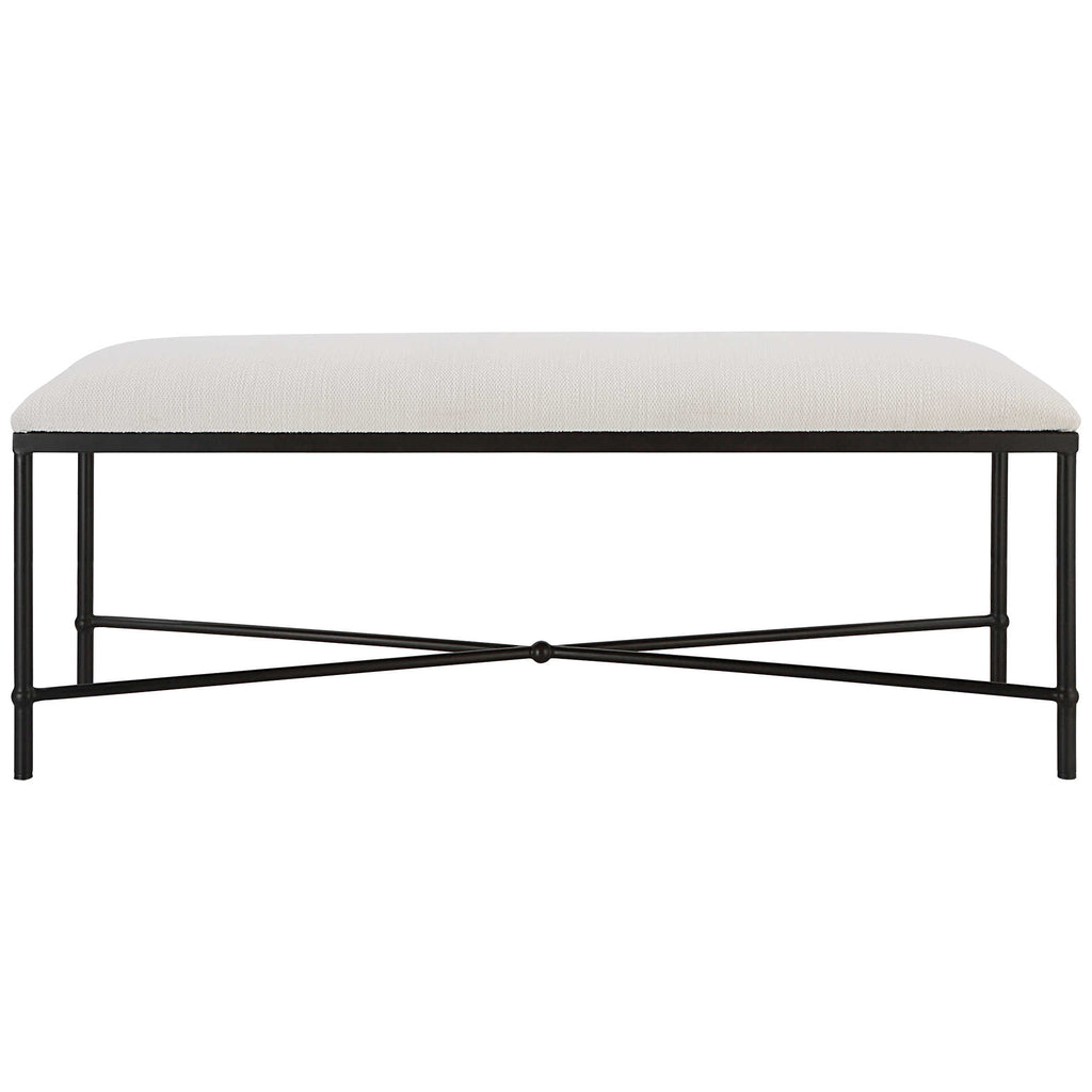 Avenham Black Framed Bench - Bombay Mercantile