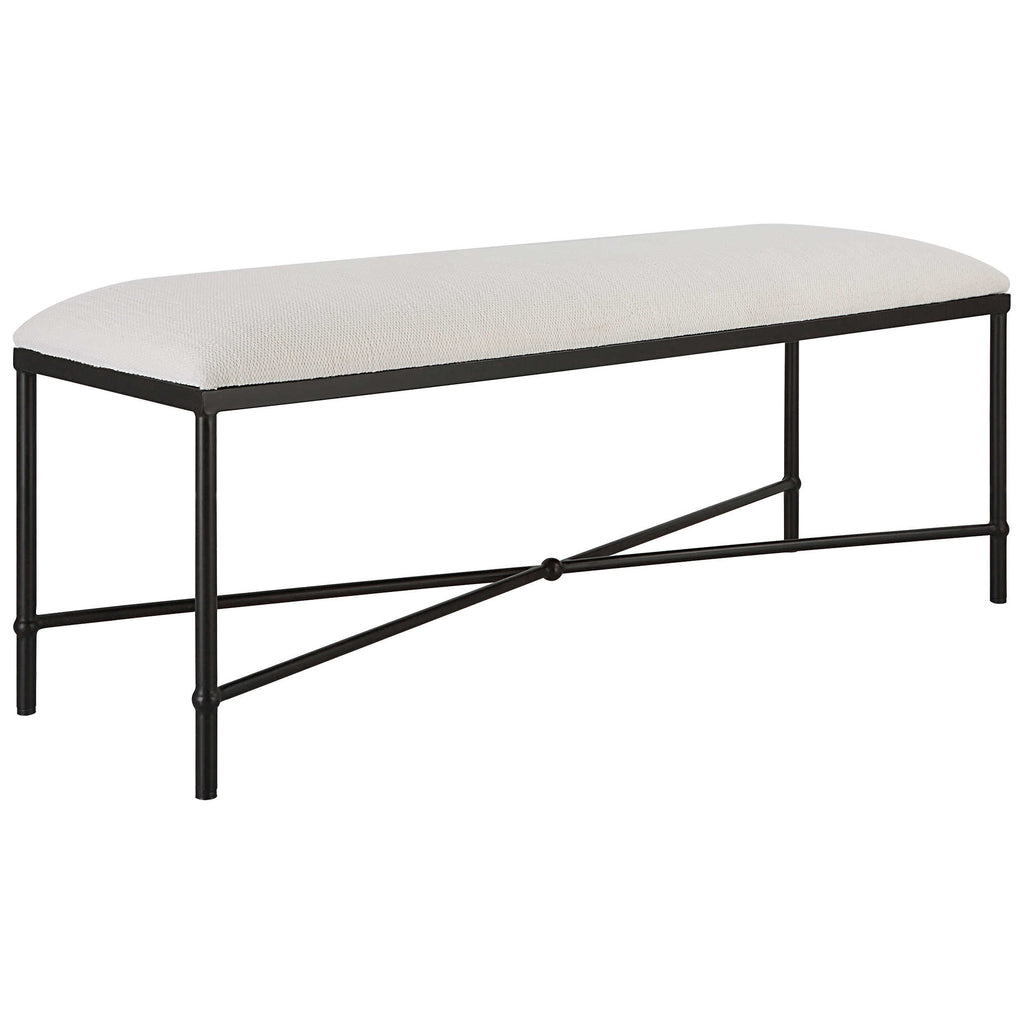 Avenham Black Framed Bench - Bombay Mercantile