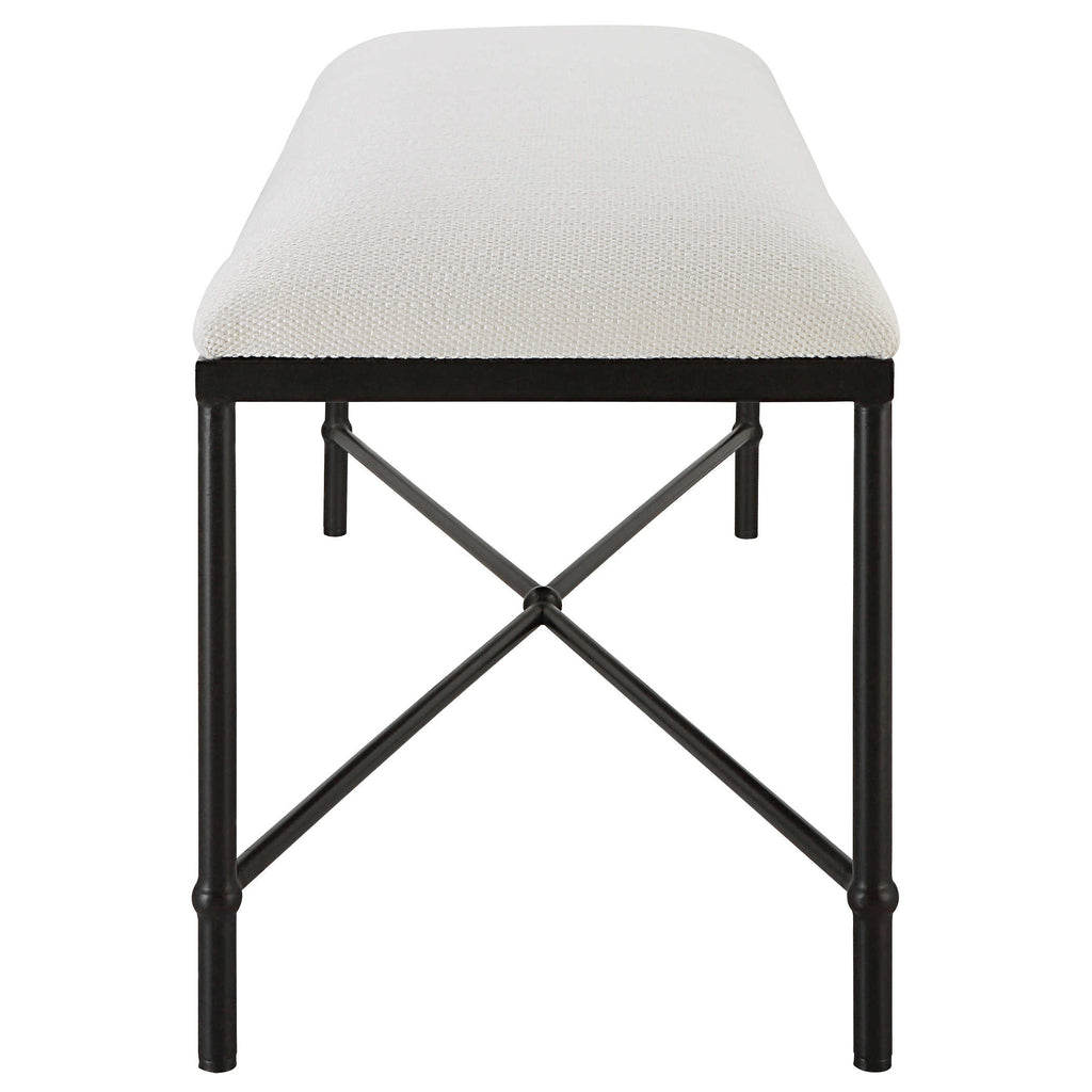 Avenham Black Framed Bench - Bombay Mercantile