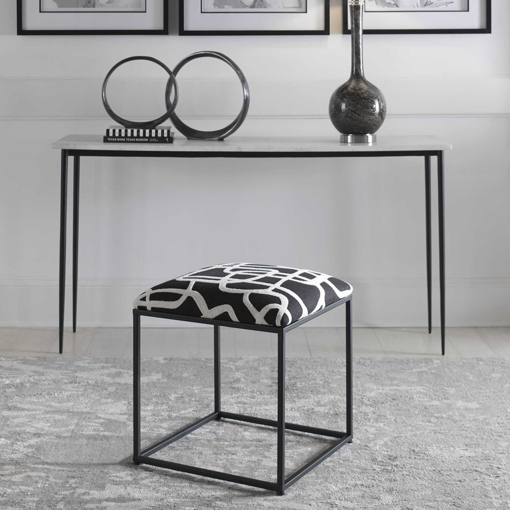 Twists And Turns Fabric Accent Stool - Bombay Mercantile
