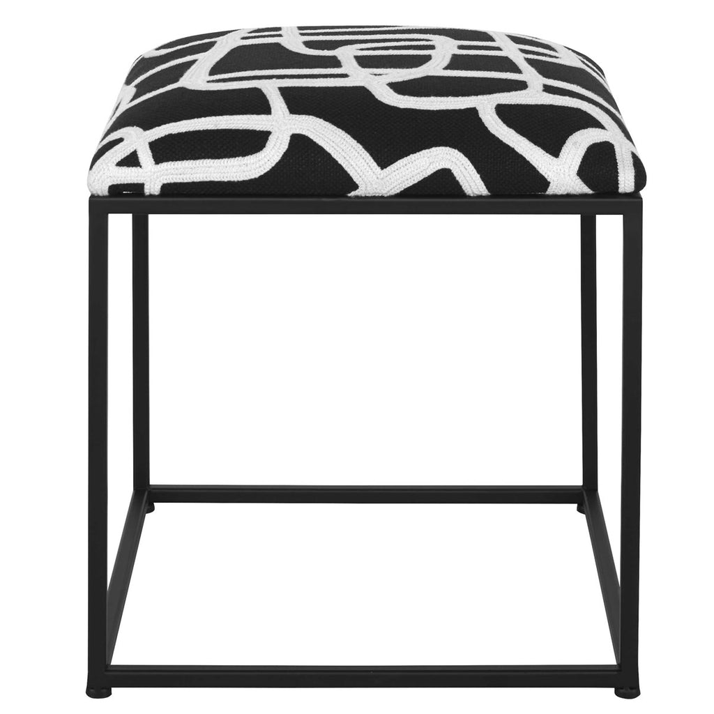 Twists And Turns Fabric Accent Stool - Bombay Mercantile