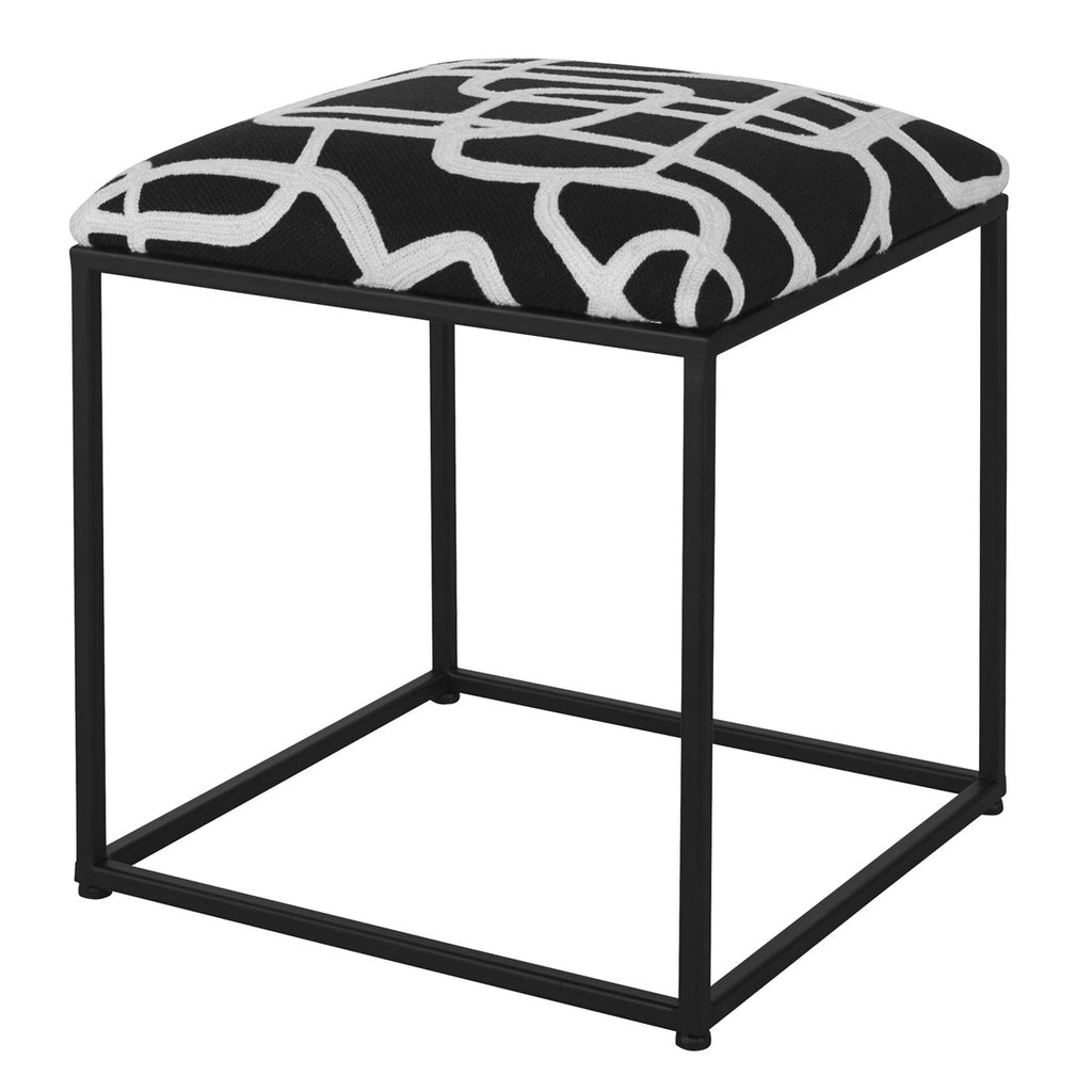 Twists And Turns Fabric Accent Stool - Bombay Mercantile