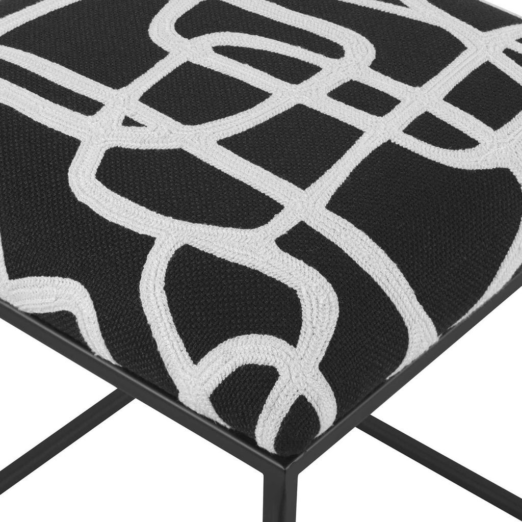 Twists And Turns Fabric Accent Stool - Bombay Mercantile