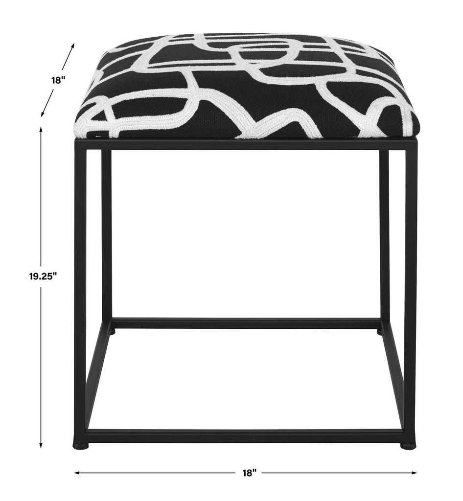 Twists And Turns Fabric Accent Stool - Bombay Mercantile