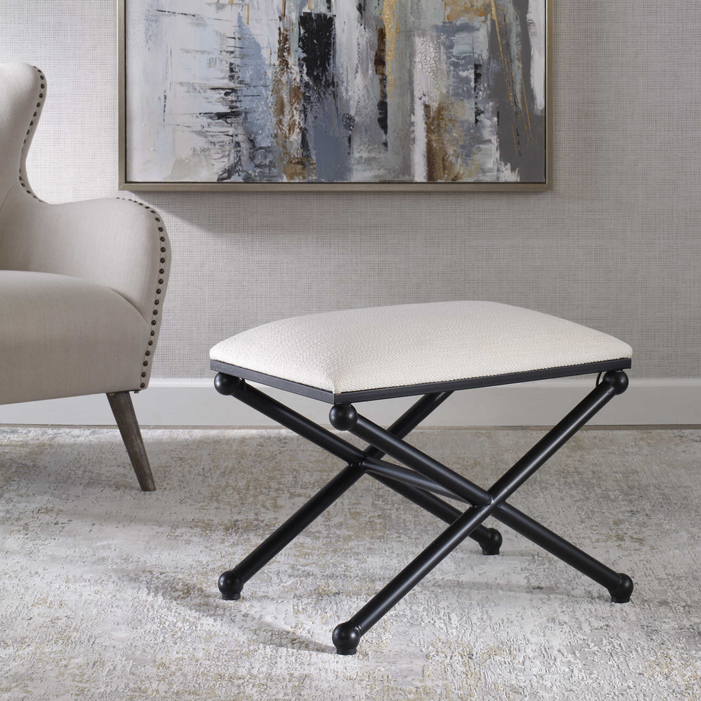 Andrews White Small Bench - Bombay Mercantile
