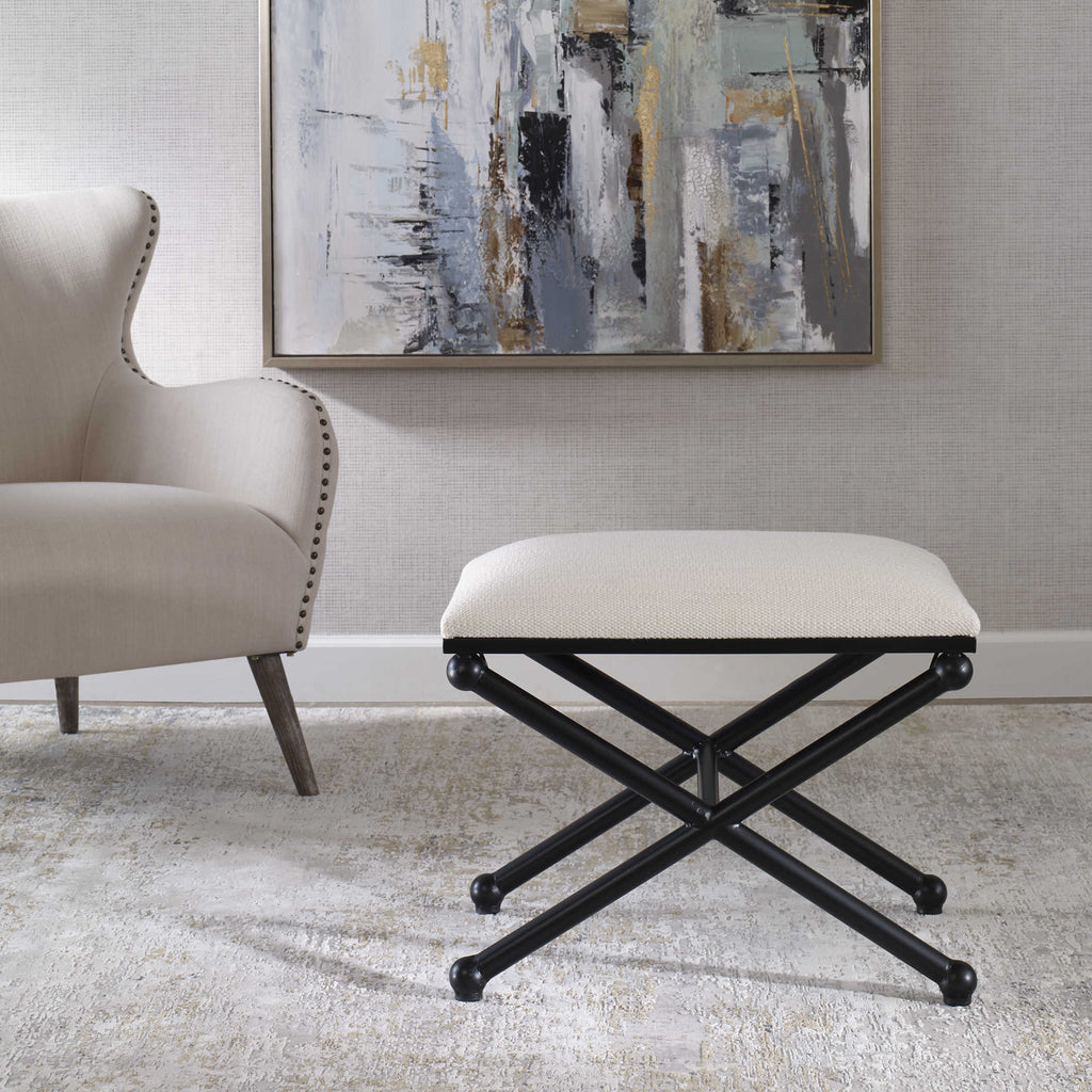 Andrews White Small Bench - Bombay Mercantile