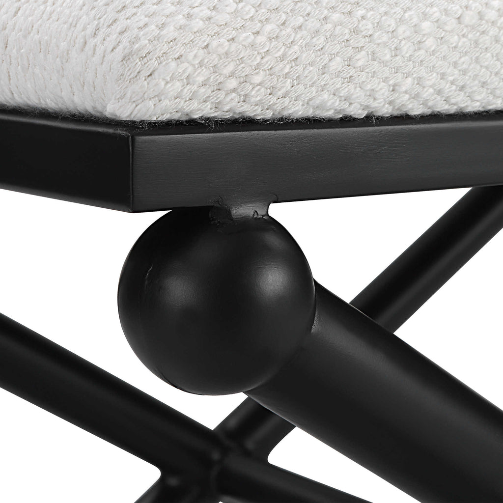 Andrews White Small Bench - Bombay Mercantile