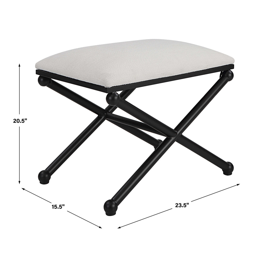 Andrews White Small Bench - Bombay Mercantile