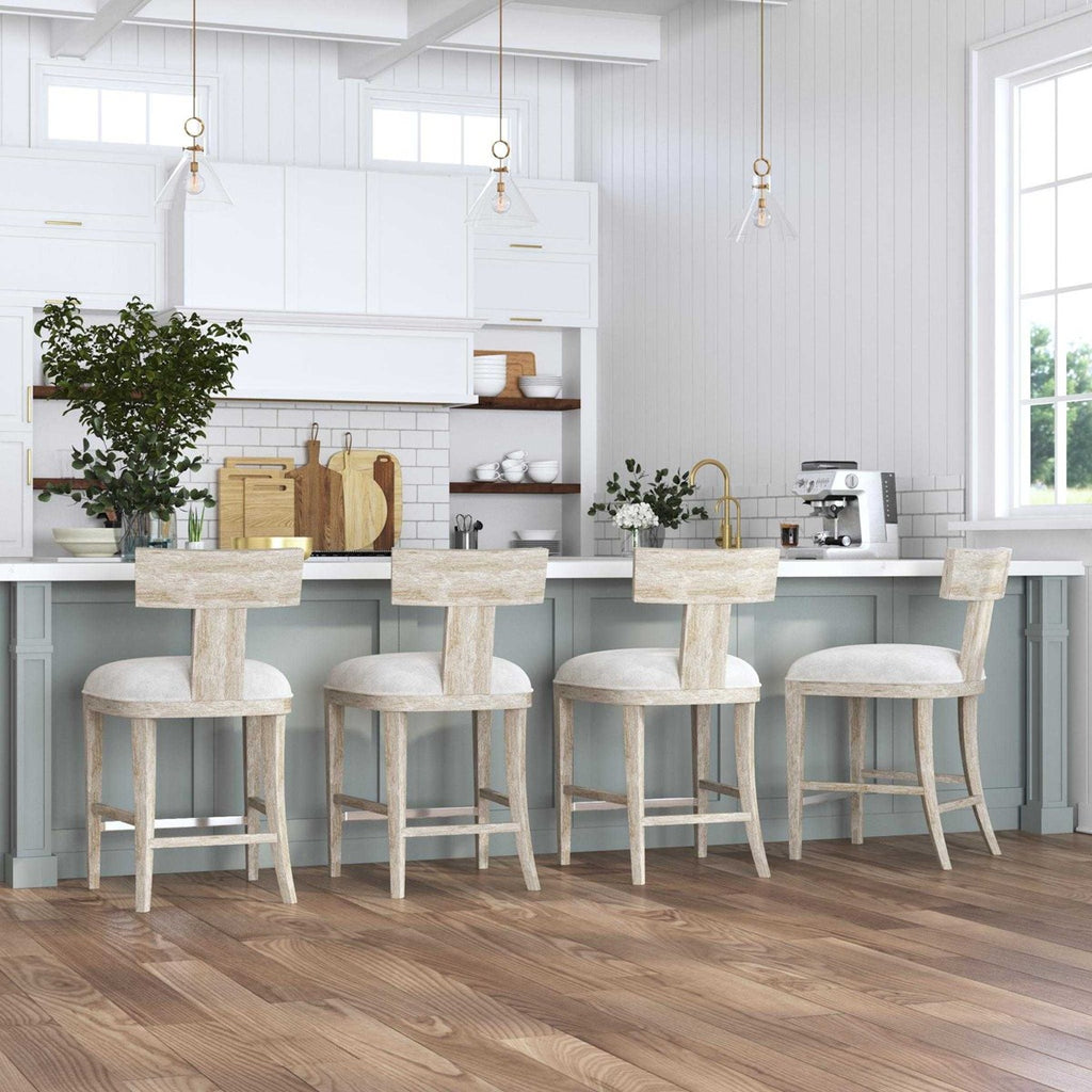 Idris White Counter Stool - Bombay Mercantile