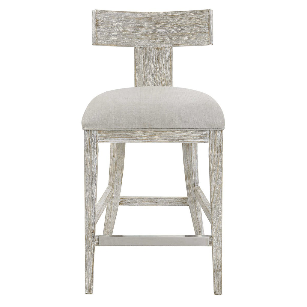 Idris White Counter Stool - Bombay Mercantile