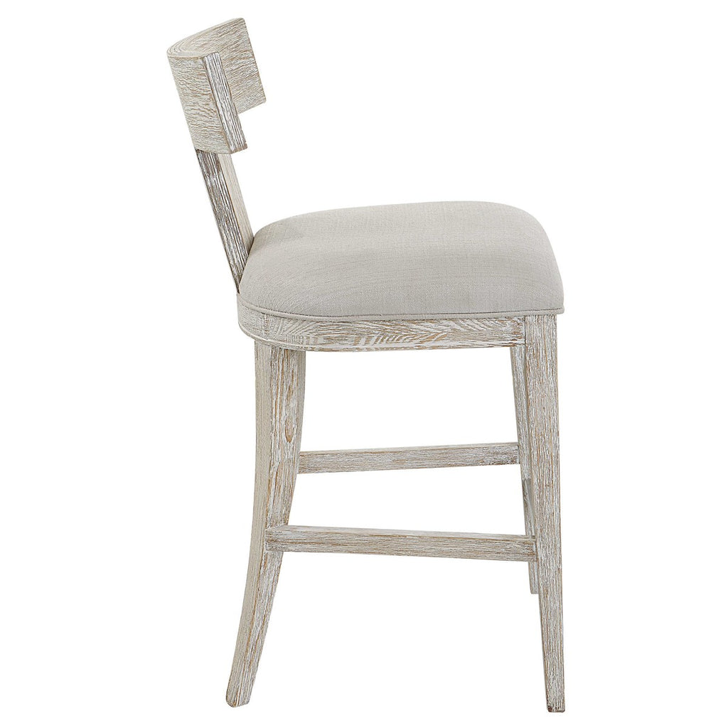 Idris White Counter Stool - Bombay Mercantile