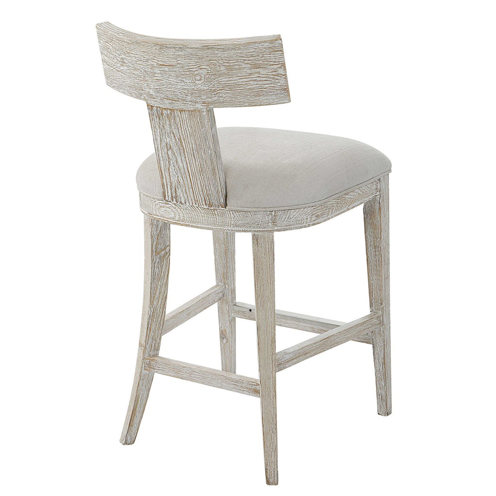 Idris White Counter Stool - Bombay Mercantile