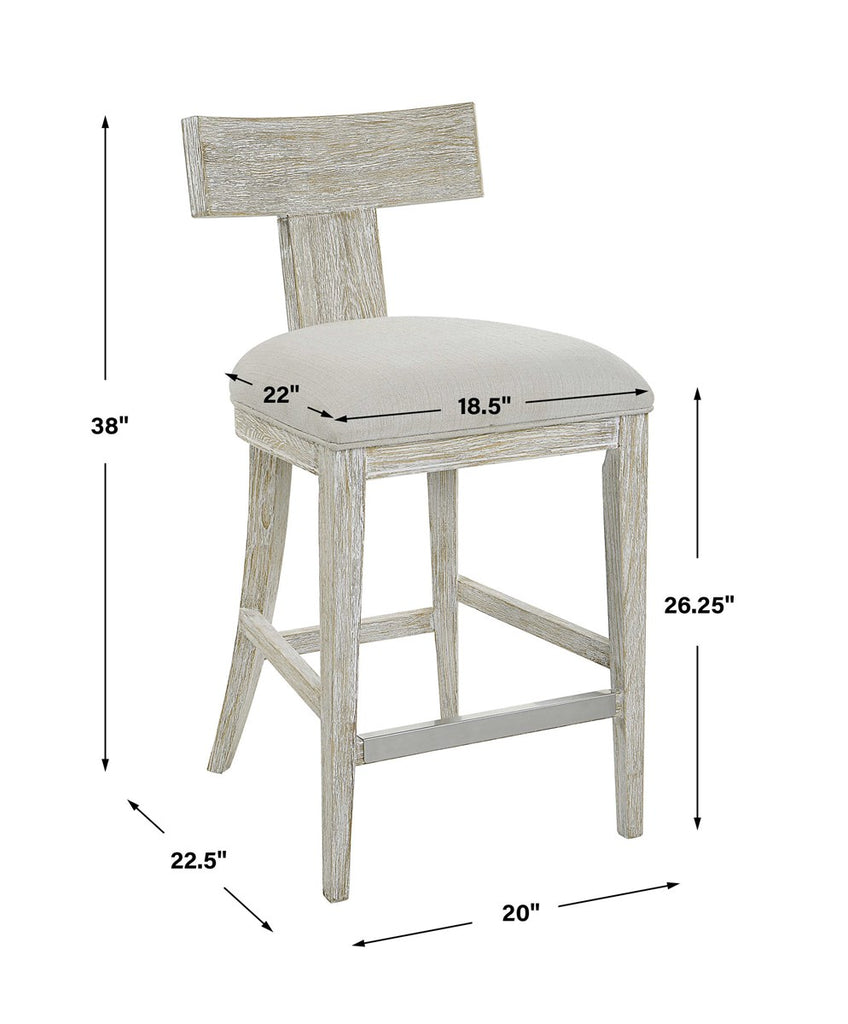 Idris White Counter Stool - Bombay Mercantile