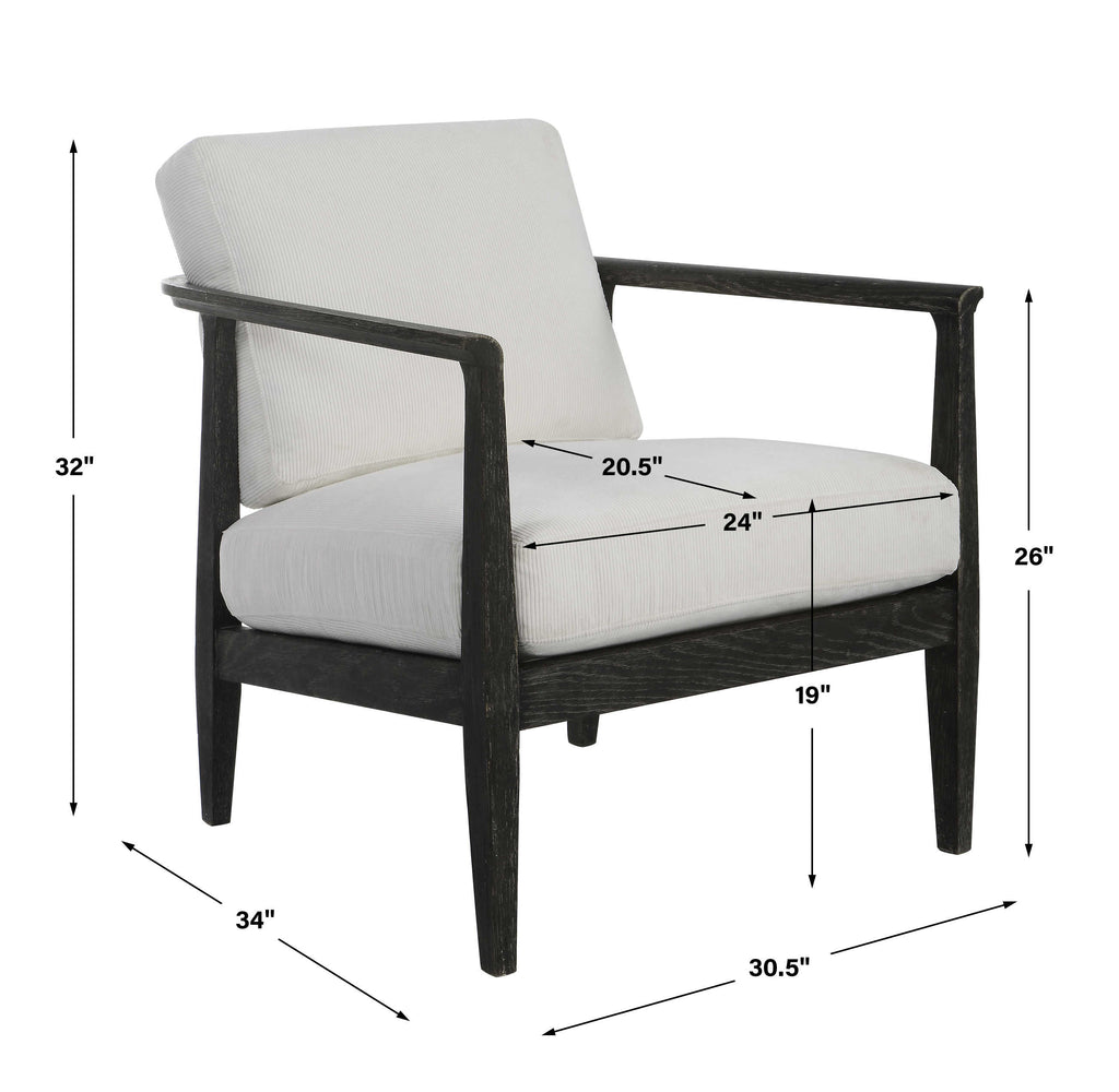 Brunei White Accent Chair - Bombay Mercantile