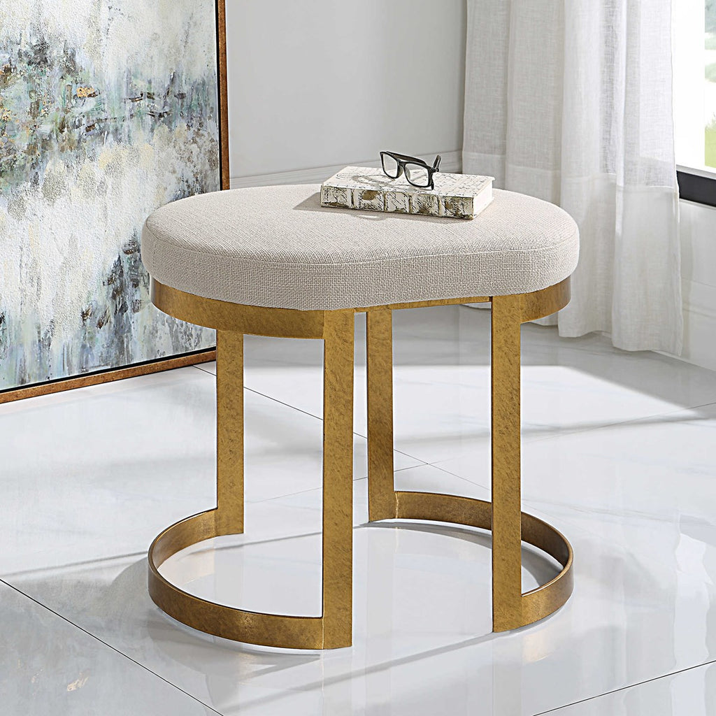 Infinity Gold Accent Stool - Bombay Mercantile