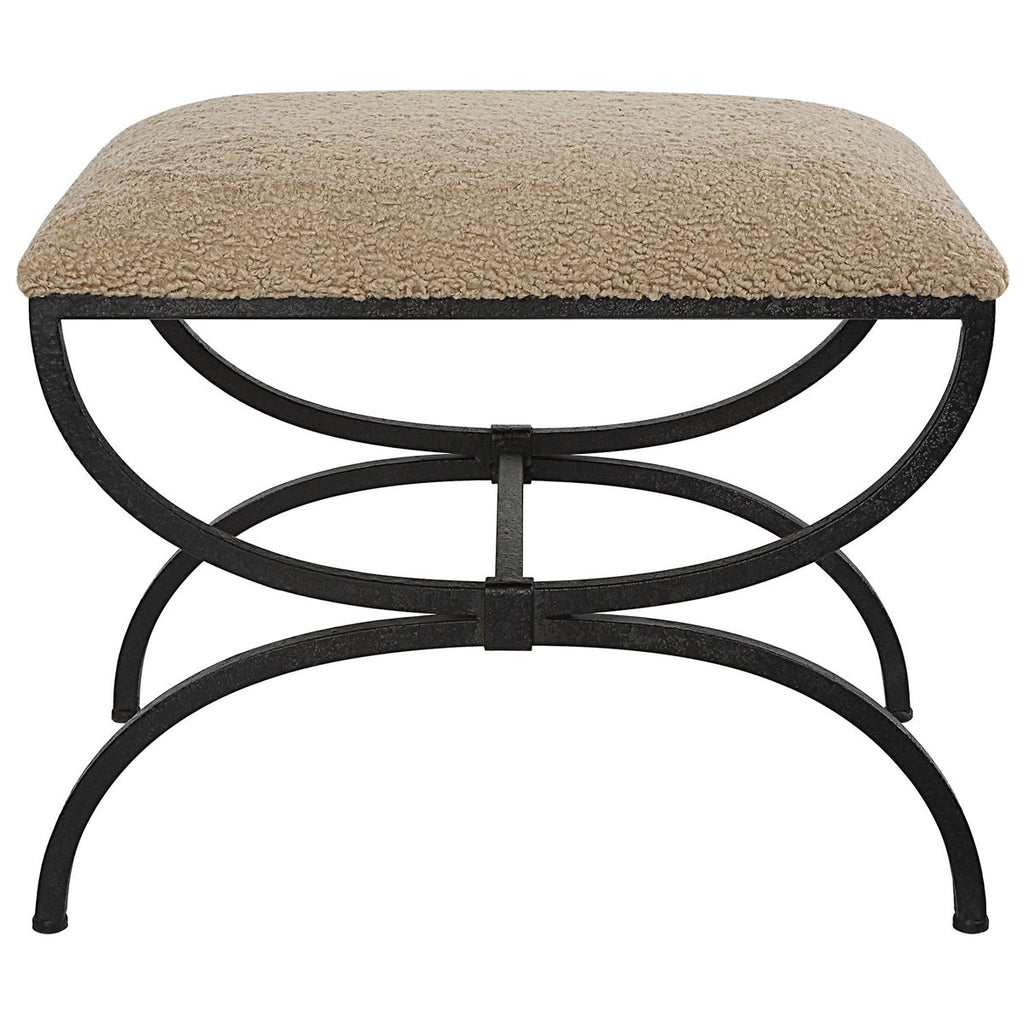Hacienda Plush Latte Small Bench - Bombay Mercantile
