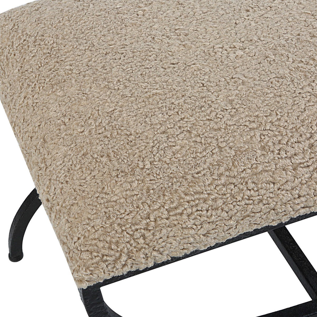 Hacienda Plush Latte Small Bench - Bombay Mercantile