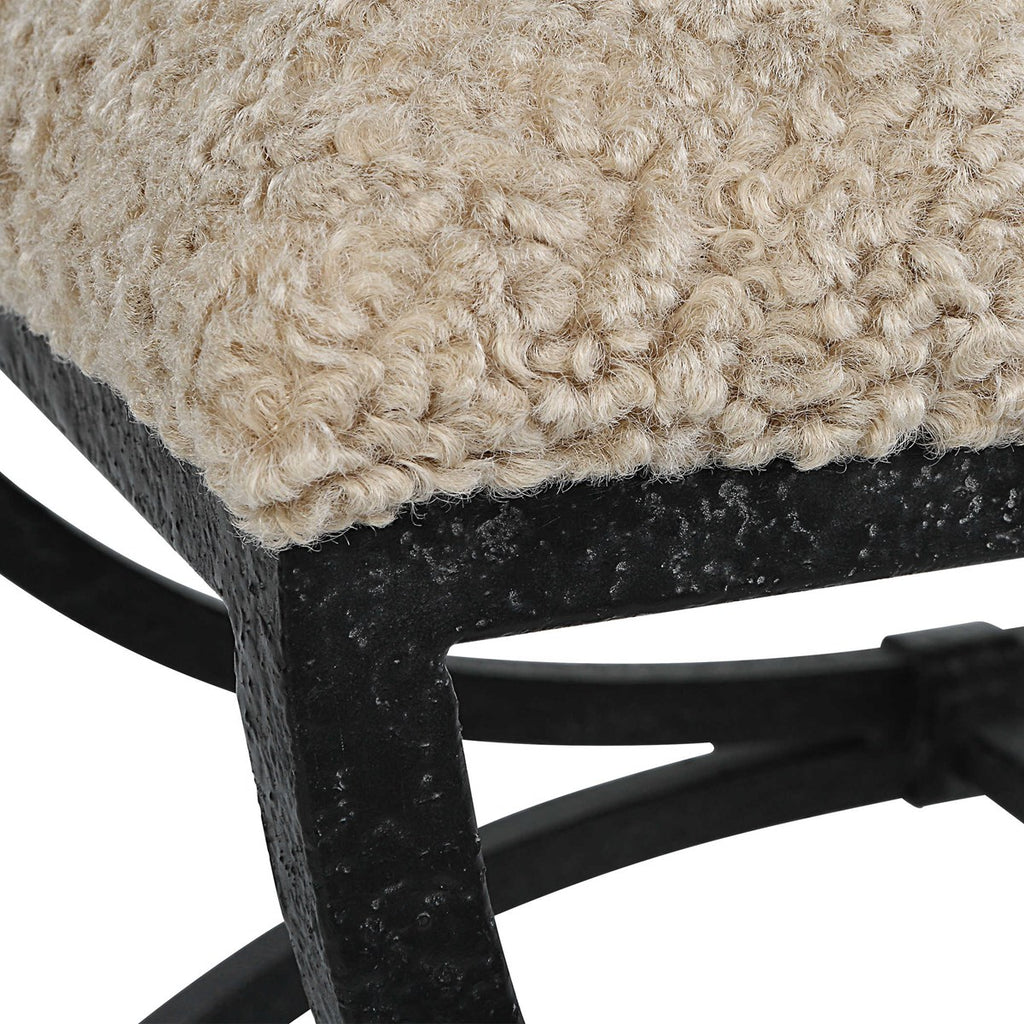 Hacienda Plush Latte Small Bench - Bombay Mercantile
