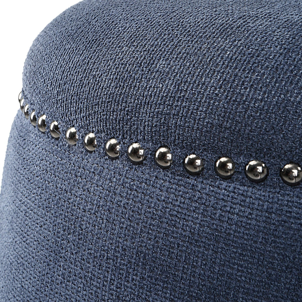 Gumdrop Denim Ottoman - Bombay Mercantile