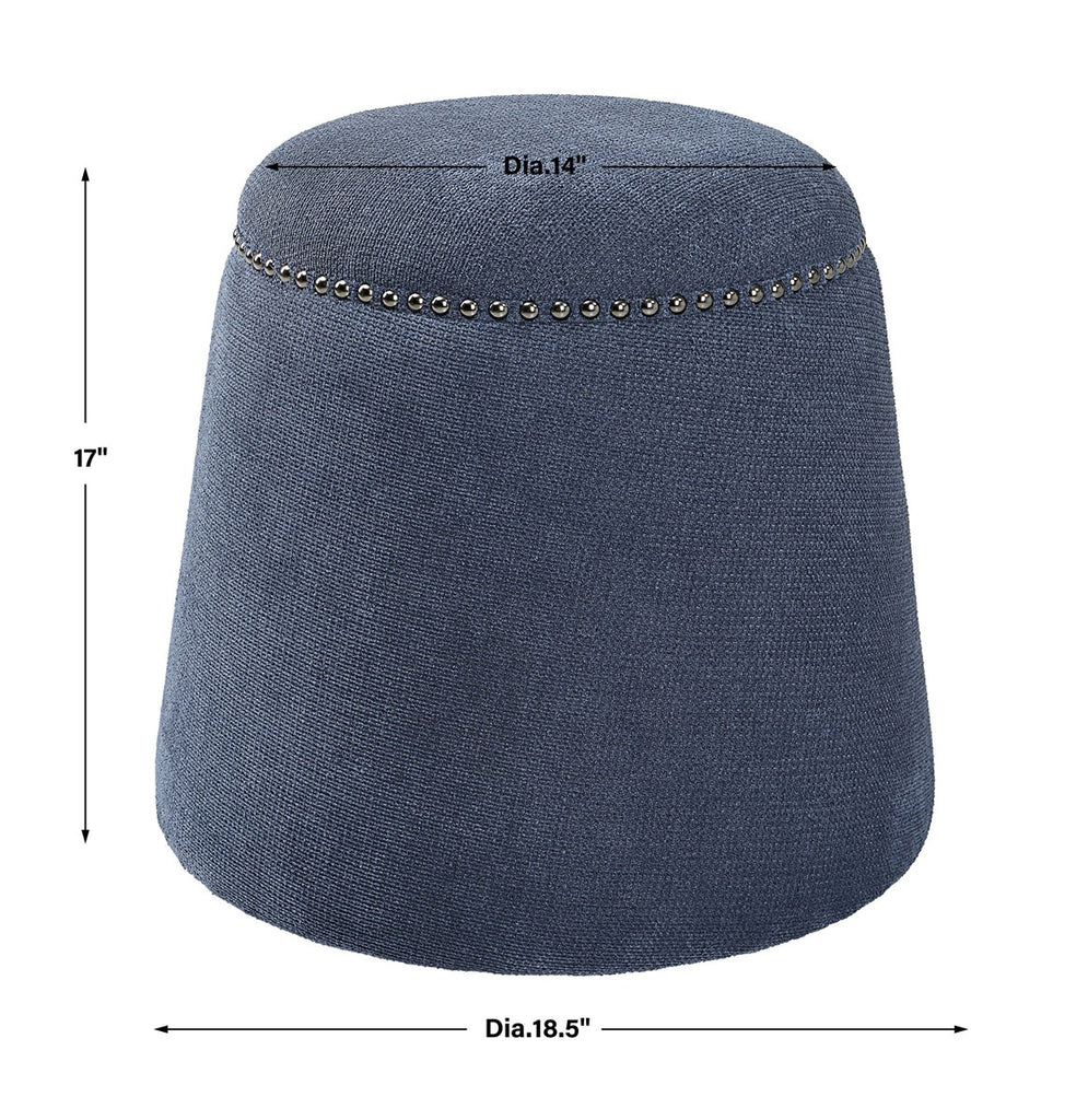 Gumdrop Denim Ottoman - Bombay Mercantile