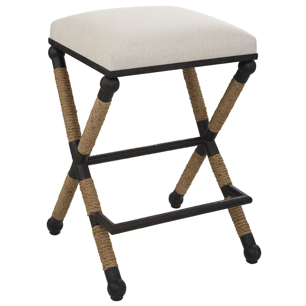 Firth Rustic Oatmeal Counter Stool - Bombay Mercantile