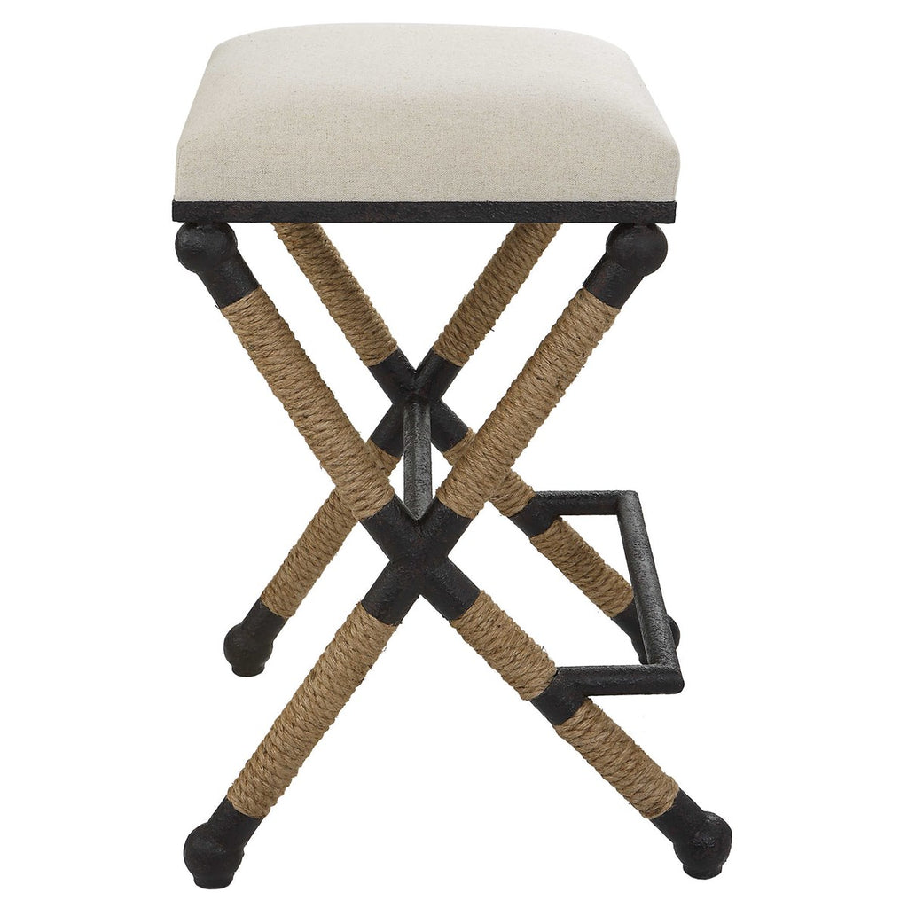 Firth Rustic Oatmeal Counter Stool - Bombay Mercantile