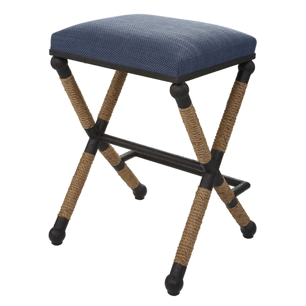 Firth Rustic Navy Counter Stool - Bombay Mercantile
