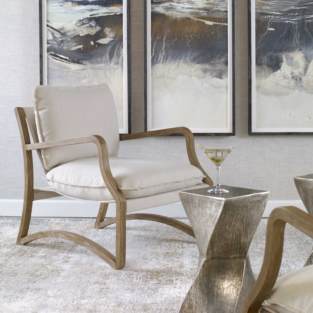 Melora Solid Oak Accent Chair - Bombay Mercantile