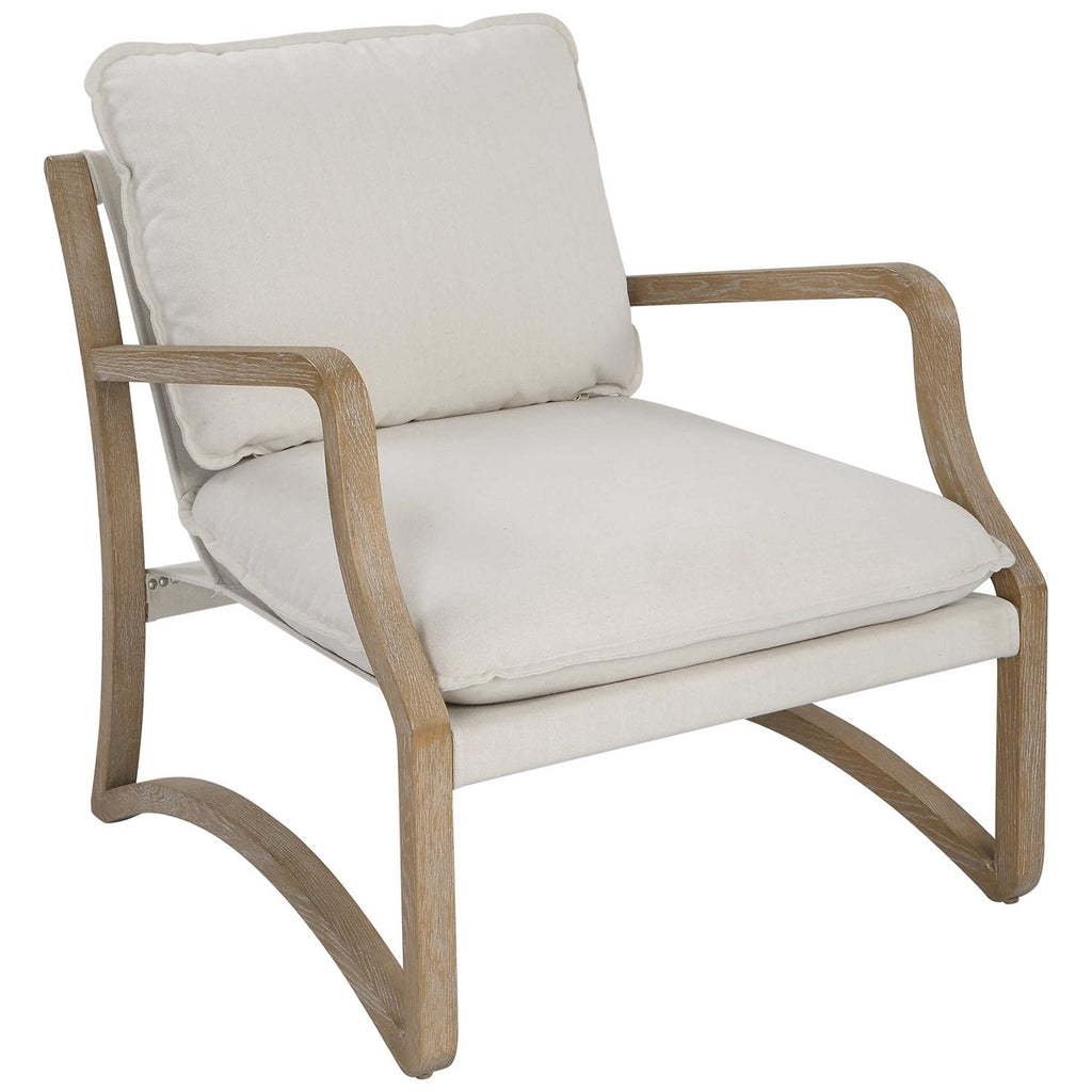 Melora Solid Oak Accent Chair - Bombay Mercantile