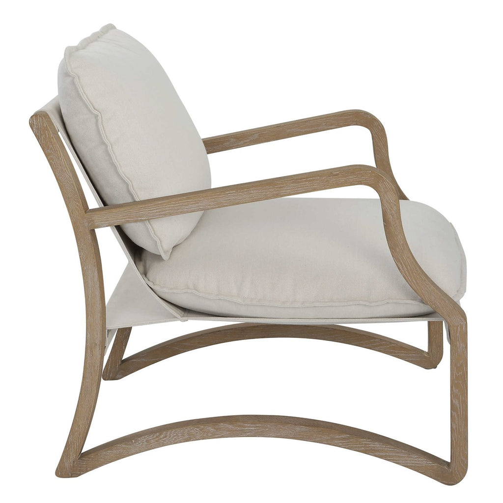 Melora Solid Oak Accent Chair - Bombay Mercantile