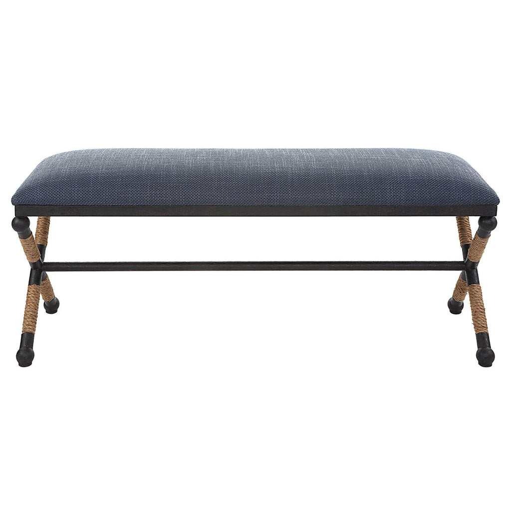 Firth Rustic Navy Bench - Bombay Mercantile