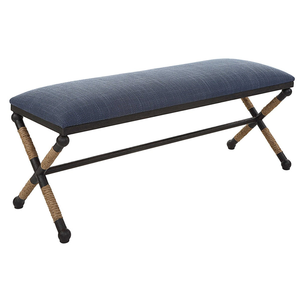 Firth Rustic Navy Bench - Bombay Mercantile