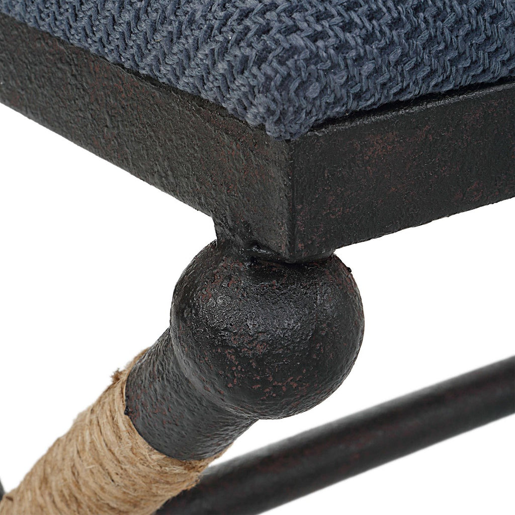 Firth Rustic Navy Bench - Bombay Mercantile