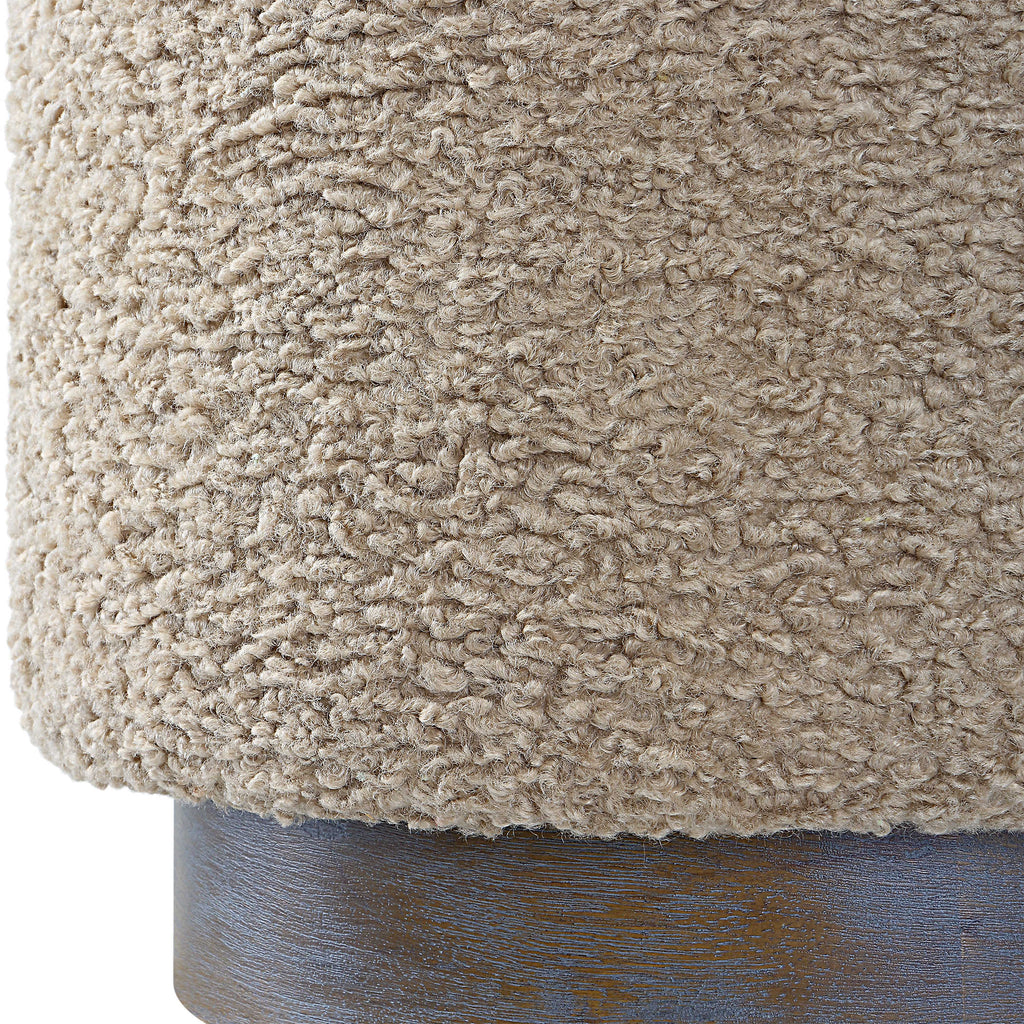 Avila Latte Round Ottoman - Bombay Mercantile