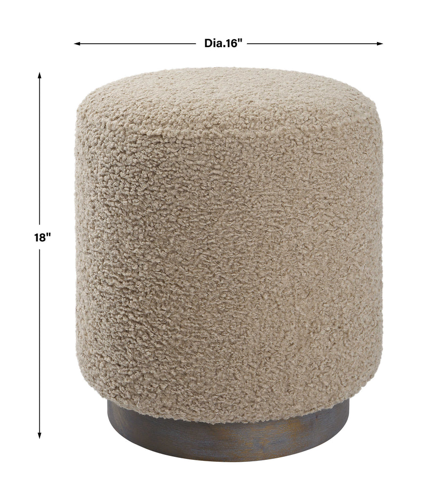Avila Latte Round Ottoman - Bombay Mercantile