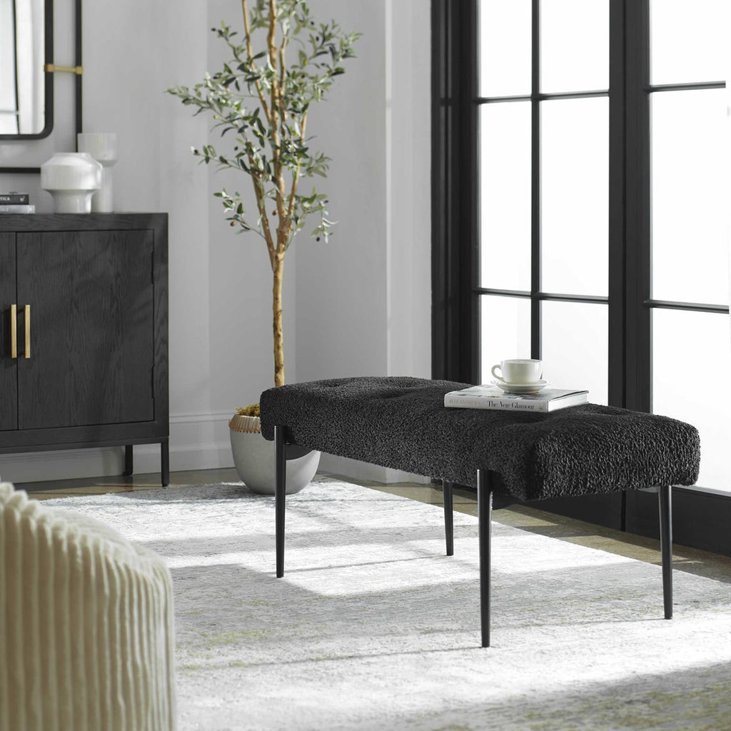 Olivier Modern Black Bench - Bombay Mercantile