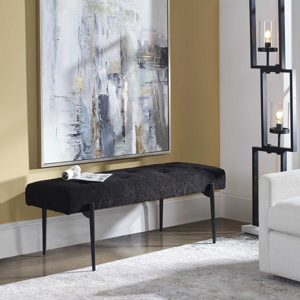 Olivier Modern Black Bench - Bombay Mercantile