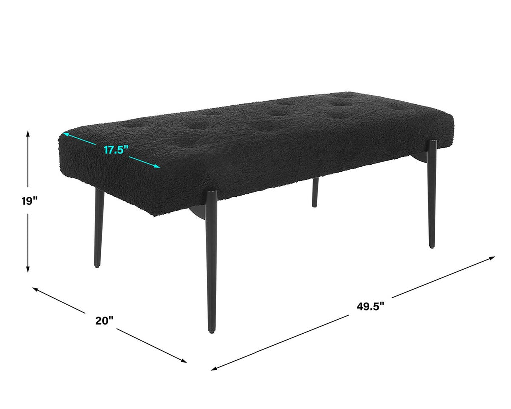 Olivier Modern Black Bench - Bombay Mercantile