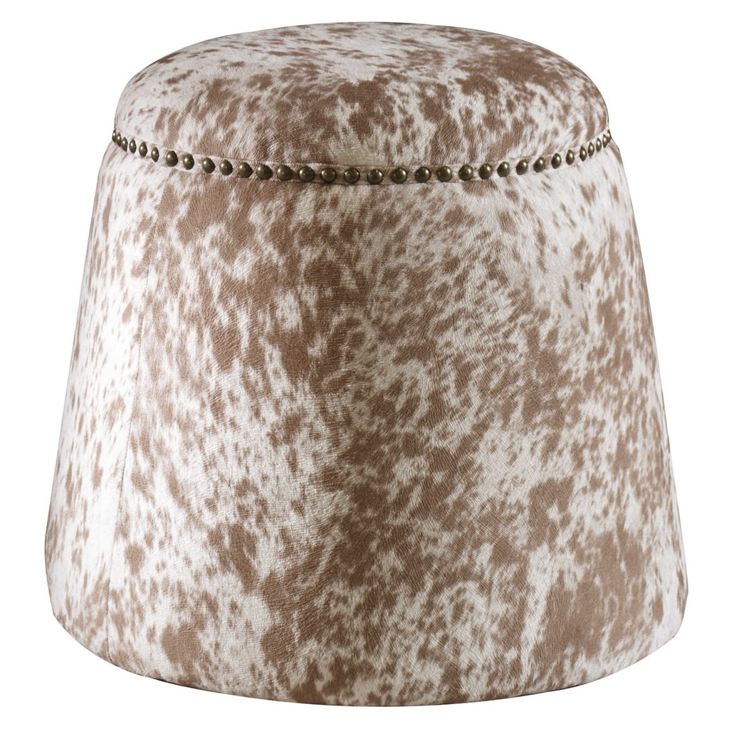 Gumdrop Cow Hide Ottoman - Bombay Mercantile