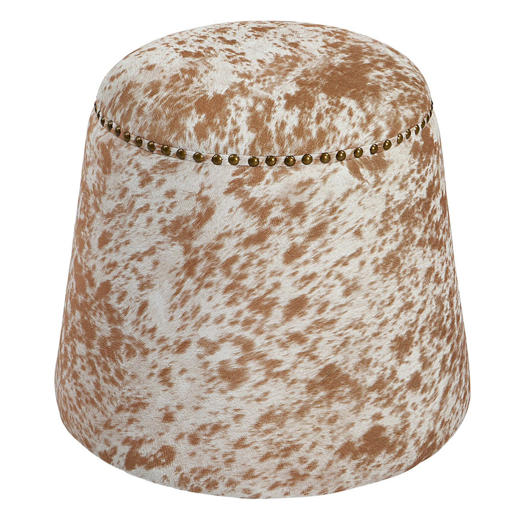 Gumdrop Cow Hide Ottoman - Bombay Mercantile