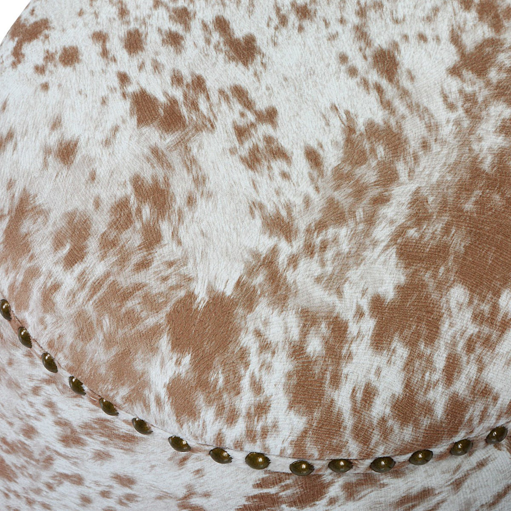 Gumdrop Cow Hide Ottoman - Bombay Mercantile