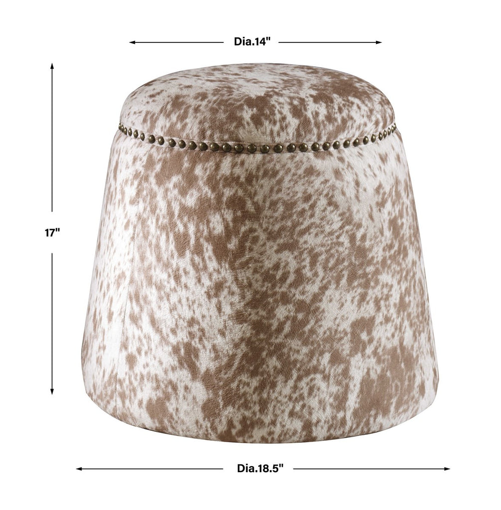 Gumdrop Cow Hide Ottoman - Bombay Mercantile