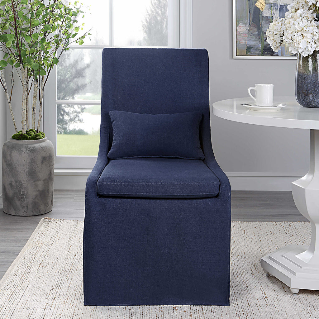 Coley Denim Armless Chair - Bombay Mercantile
