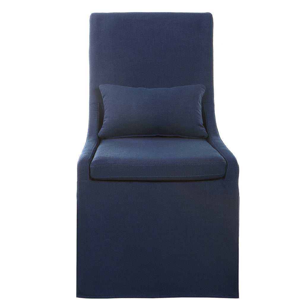 Coley Denim Armless Chair - Bombay Mercantile